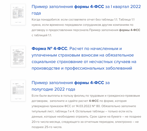 Образец заполнения 4 фсс за 2022 год