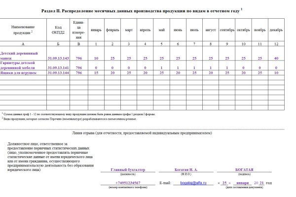 Форма микро натура образец заполнения