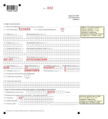 11001 образец заполнения 2022