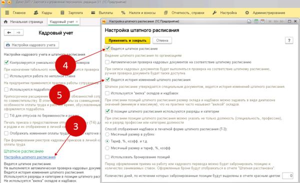 Изменение штатного расписания