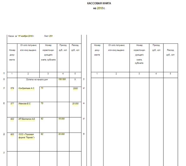 Кассовая книга в казахстане образец excel