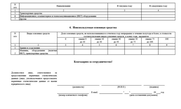 Образец формы п 3 статистика